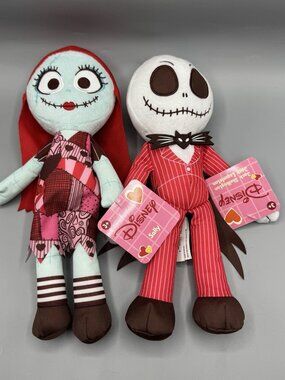 Disney Nightmare Before Christmas Plush Jack And Sally 12" Valentine's Day Love
